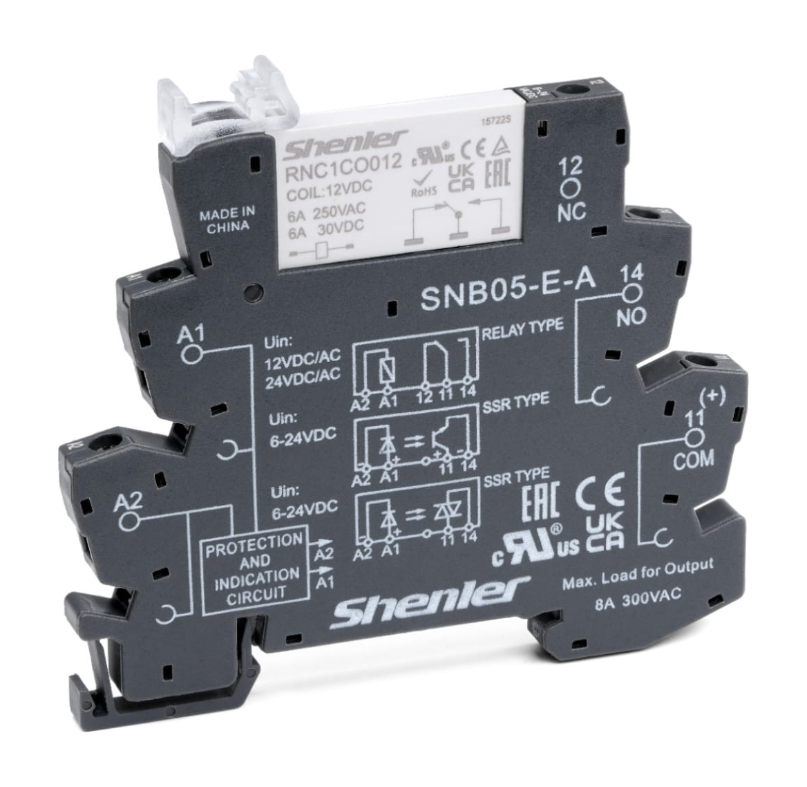 Комплект интерфейсного реле Shenler RNC1CO024 с колодкой SNB05-E-A фото