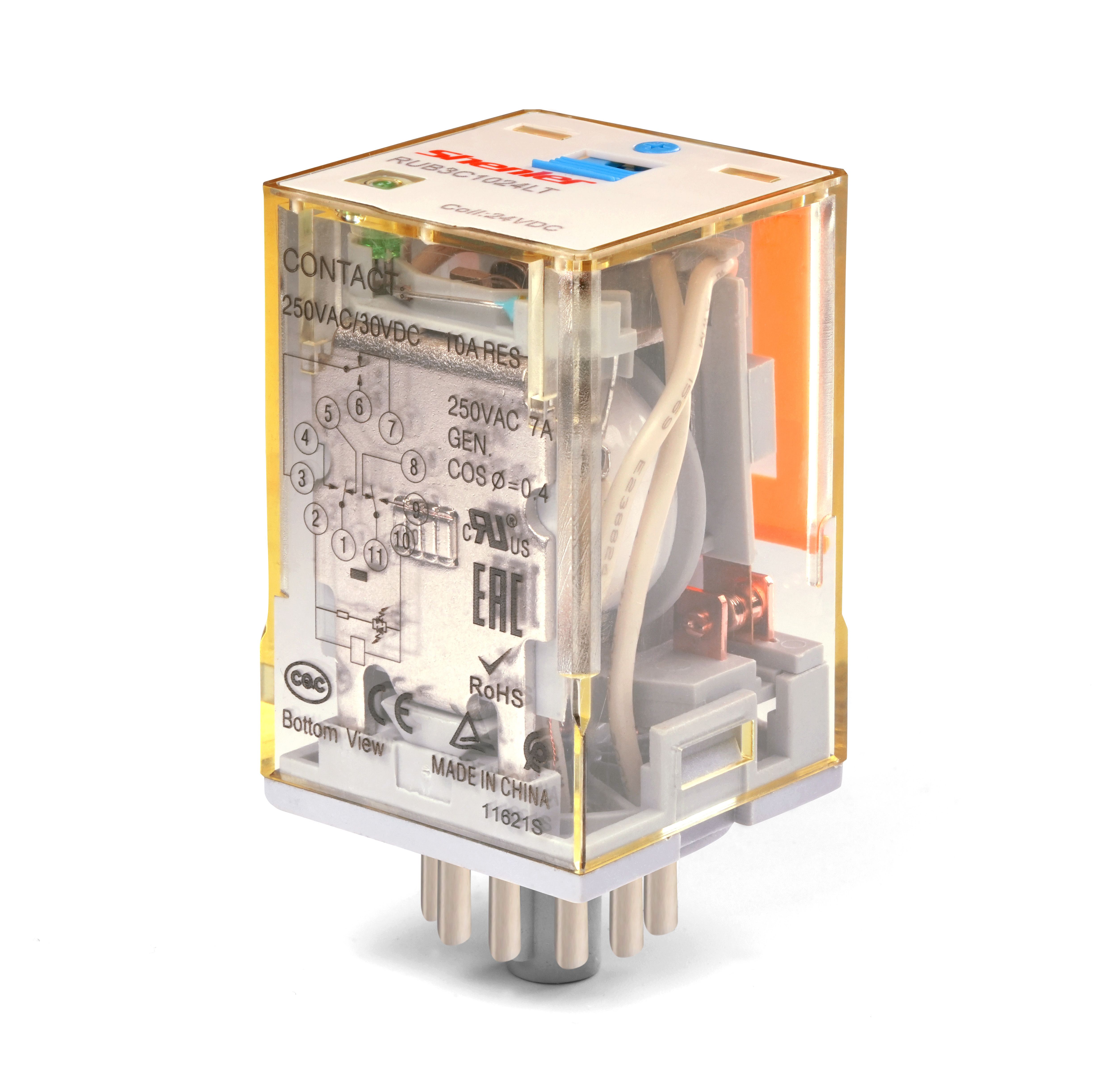 Промежуточное реле Shenler RUB3C5220LT 3CO 10A 220VDC фото