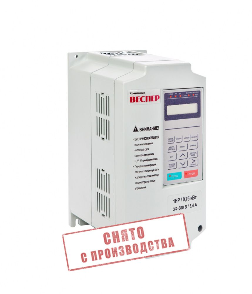 Преобразователь частоты Веспер EI-9011-001H 0,75кВт 380В фото