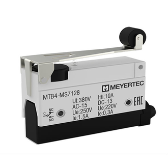 Выключатель концевой, IP54, рычаг с роликом укороченный Meyertec MTB4-MS7128 фото