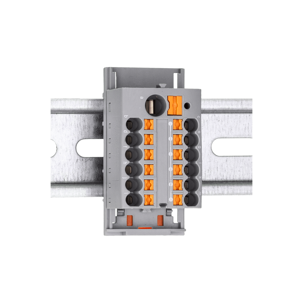 Клемма push-in распределительная с питанием, 6 мм²/12x2.5 мм², серая, Meyertec MTP-RPD6/12x2.5