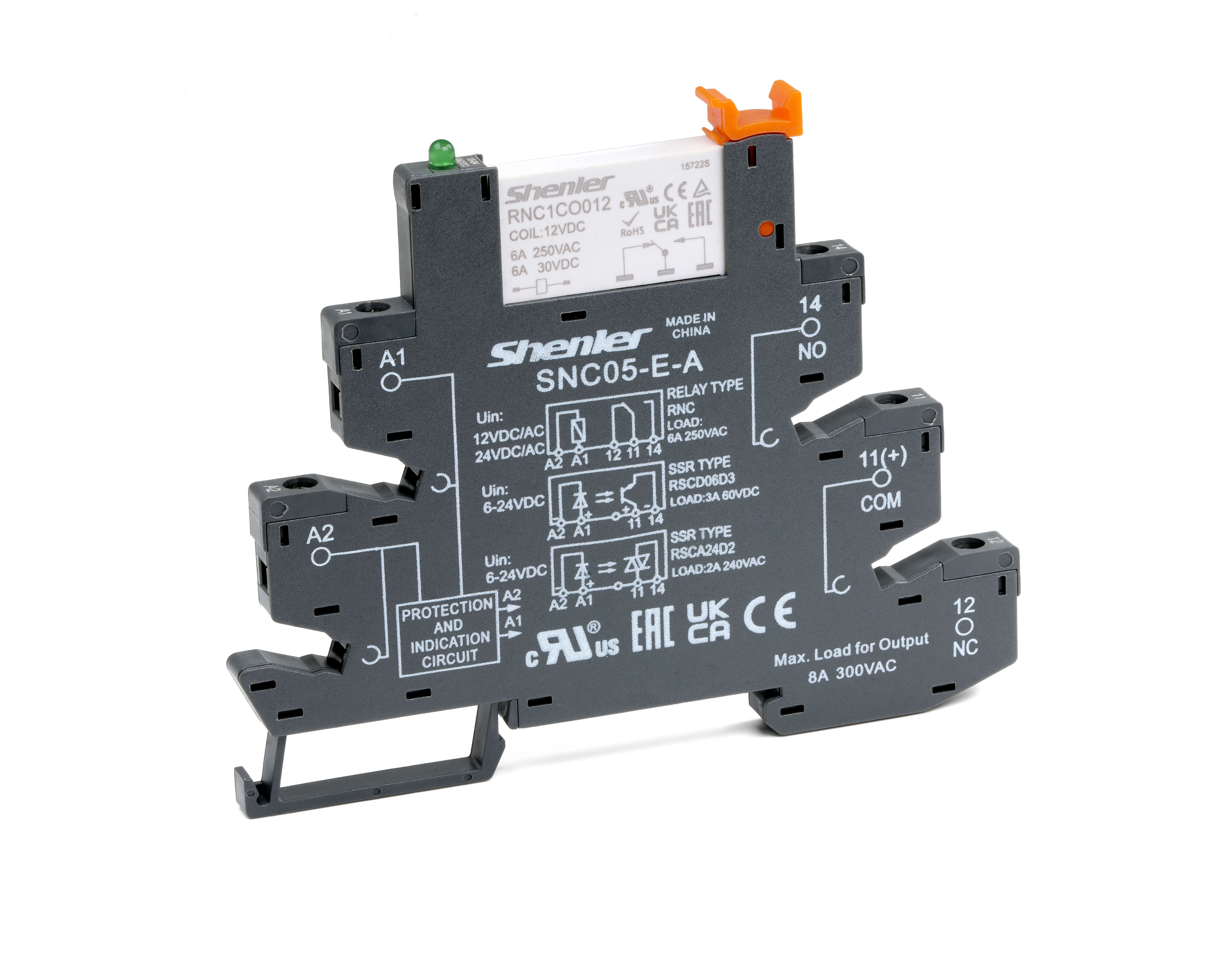 Реле интерфейсное Shenler RNC1CO024A с колодкой SNC05-E-A фото