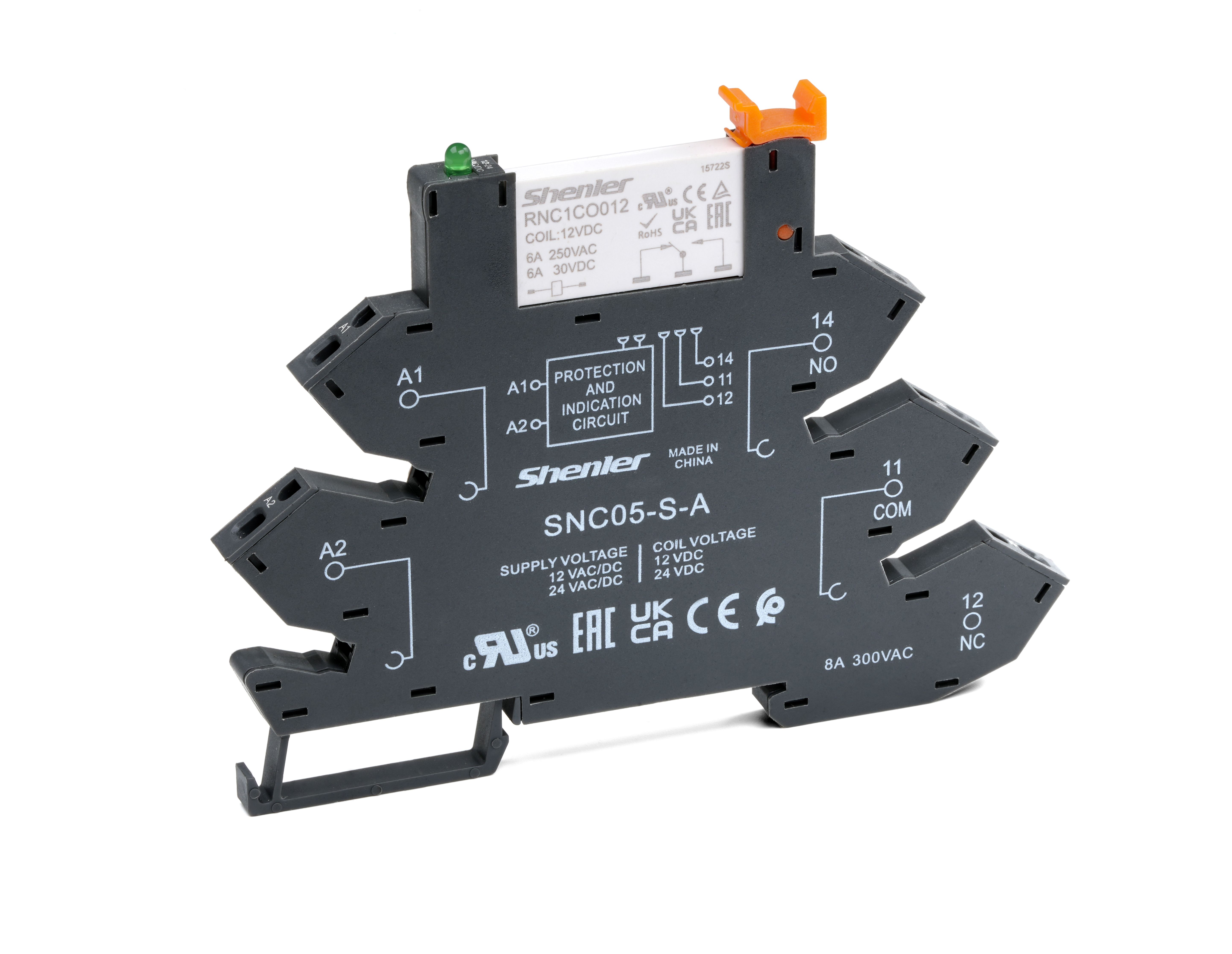 Комплект интерфейсного реле Shenler RNC1CO060 с колодкой SNC05-S-D фото