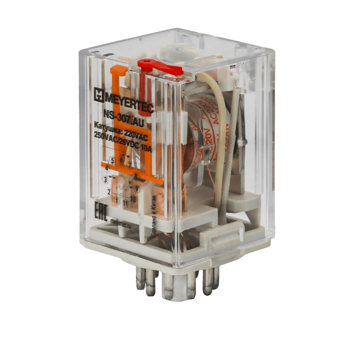 Реле промежуточное 3-конт., 220VAC, ток 10 А Meyertec NS-307.AU фото