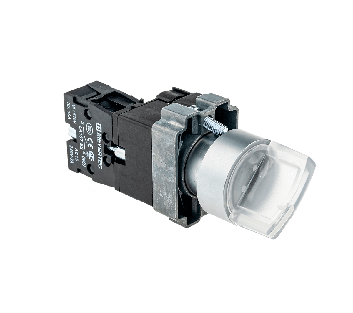 Переключатель с подсветкой, с фиксацией, 220V AC/DC, белый, 3 положения, 1NO, MeyerTec MTB2-BK3763 фото