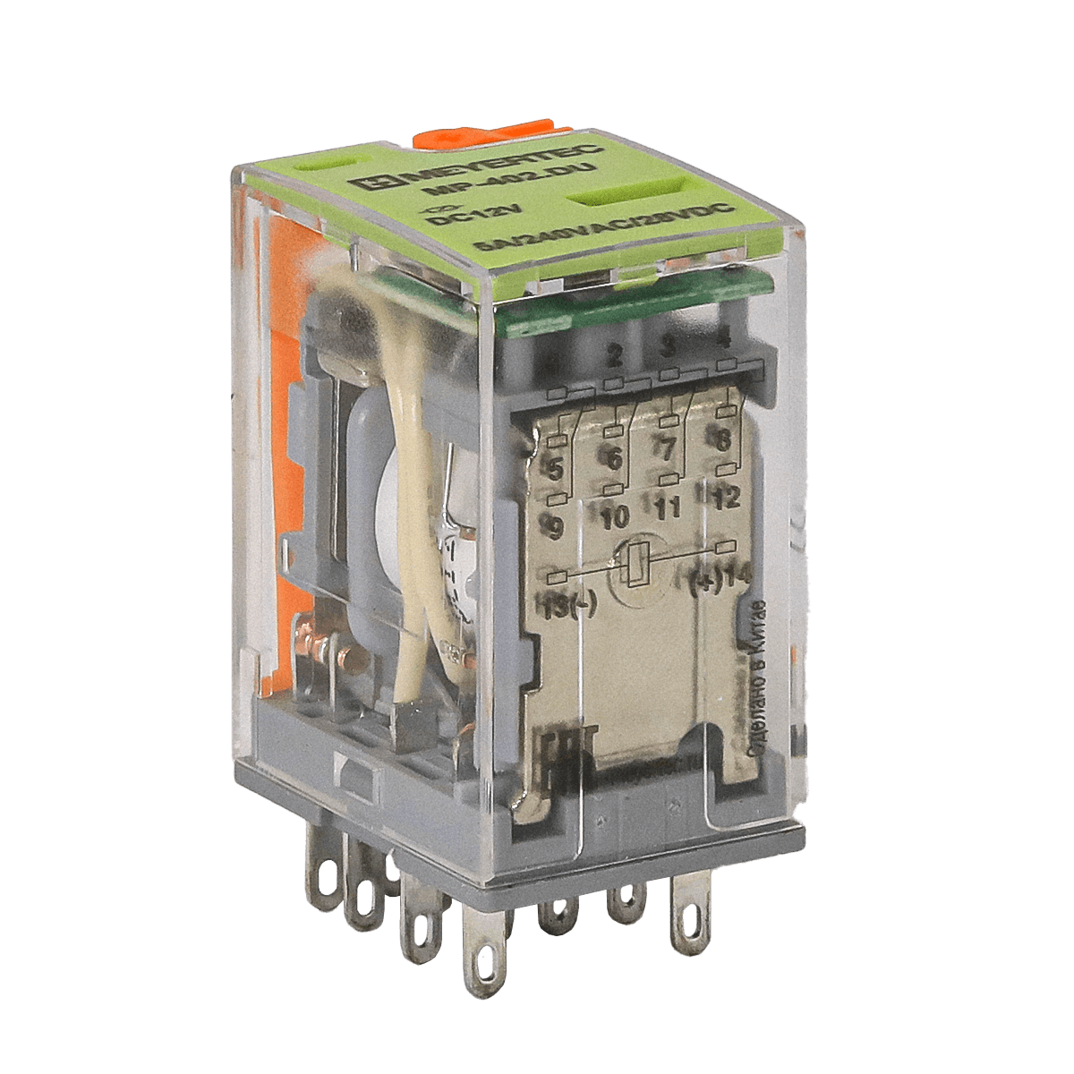 Реле промежуточное 4-конт., 12VDC, ток 5 А Meyertec MP-402.DU фото