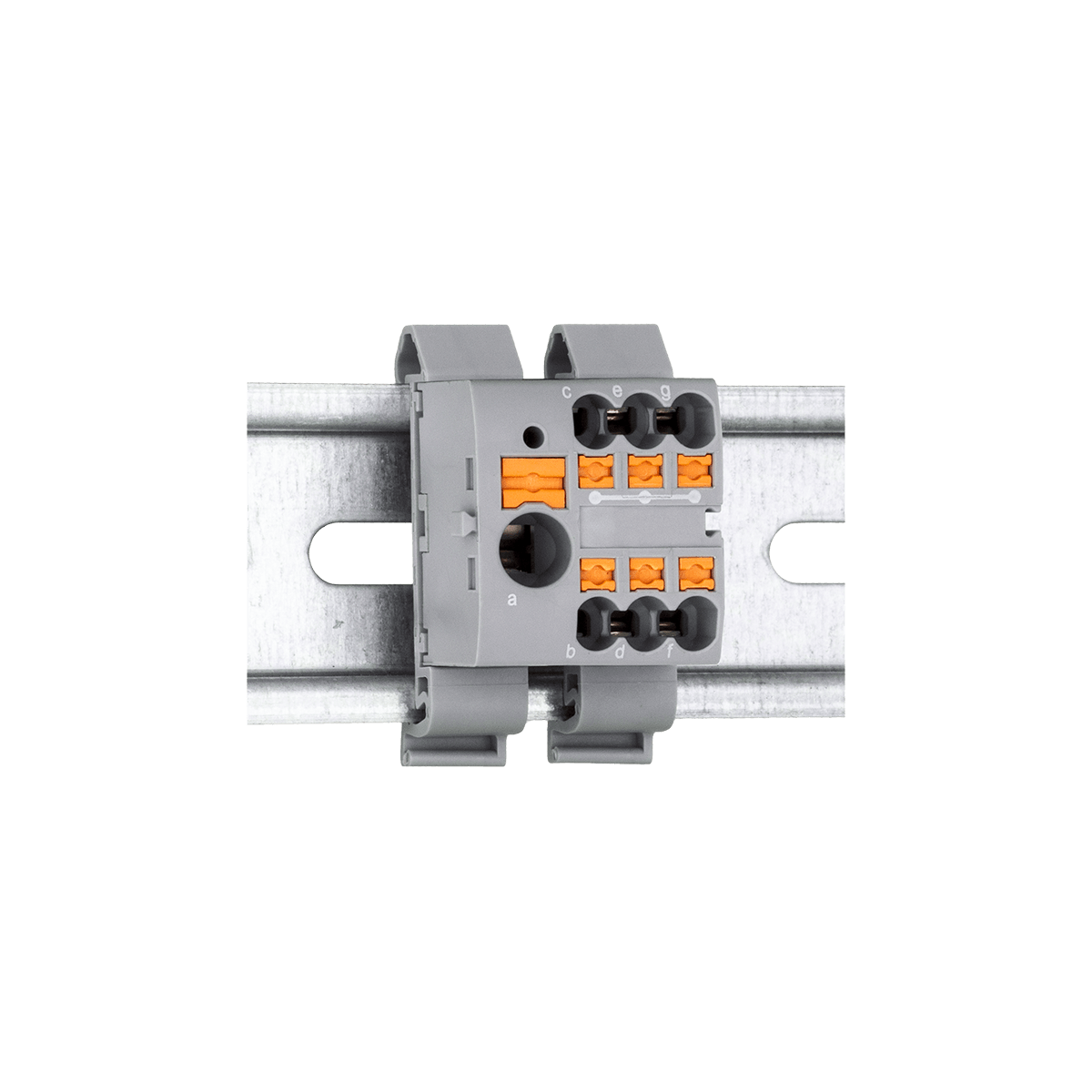Клемма push-in распределительная с питанием, 6 мм²/6x2.5 мм², серая, Meyertec MTP-RPD6/6x2.5