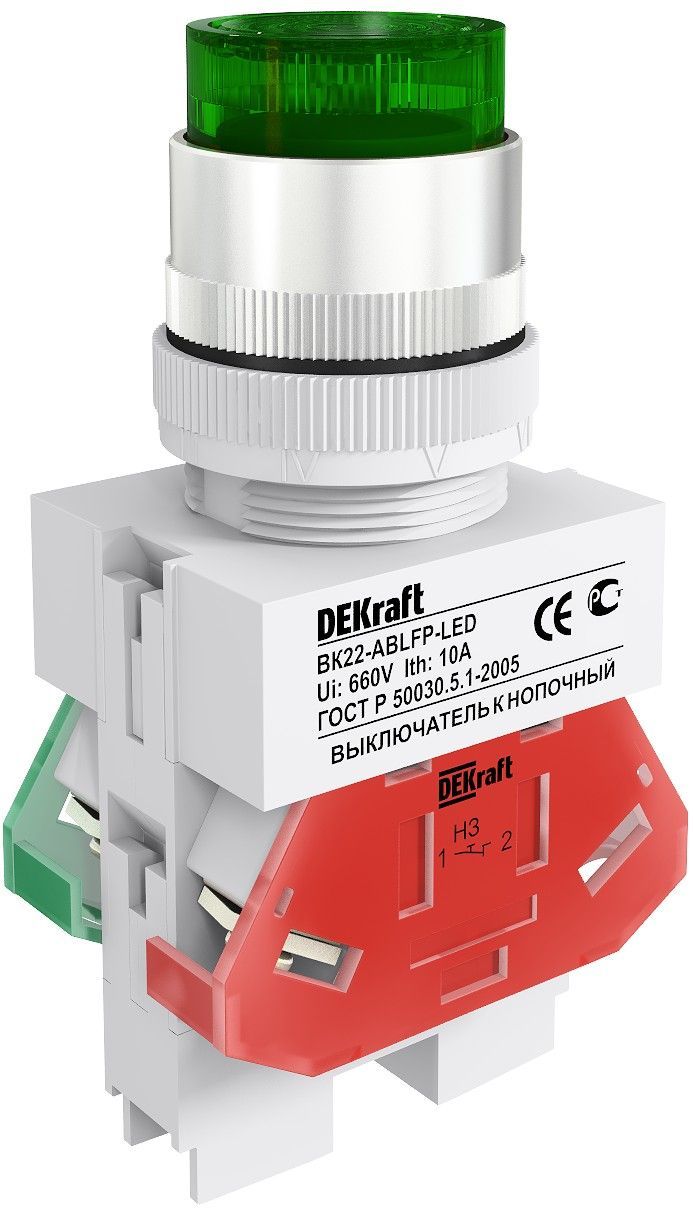 Выкл. кноп. ABLFP D22 LED зел. 24В AC/DC ВK-22 фото