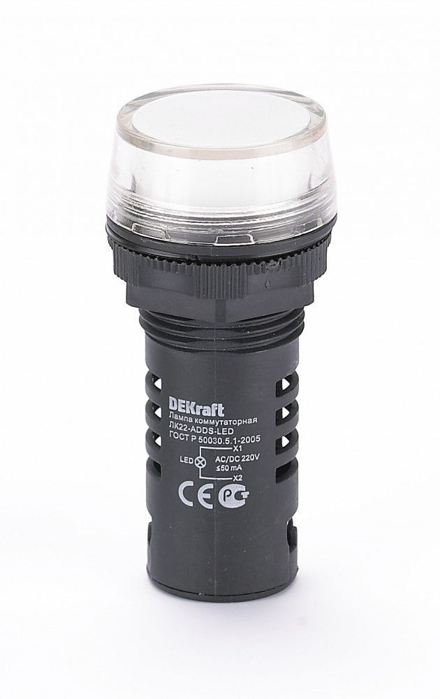 Лампа комм. ADDS D22 LED бел. 220В AC/DC ЛK-22 фото