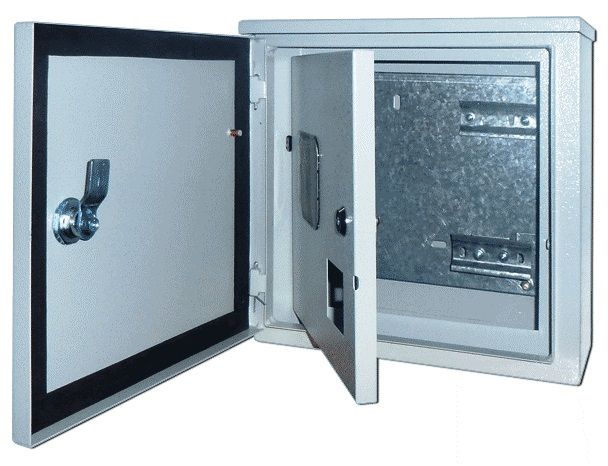 Корпус метал. двухдверный 300х310х150 1-фазн. 12 мод. IP54 ЩРУН-1/7 фото
