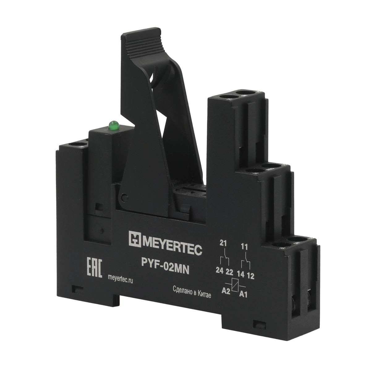 Модуль колодка для реле серии MN, держатель и индикатор 24VDC Meyertec PYF-02MN/LM24VDC фото