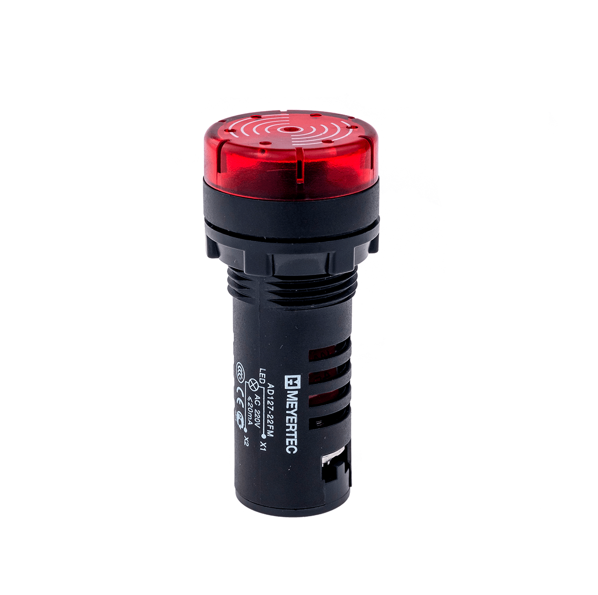 Зуммер с подсветкой, 80дБ, красный, 24V AC/DC, IP40, пластик Meyertec MT22-SM24 фото