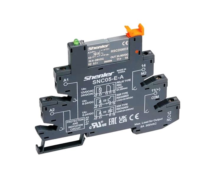 Комплект интерфейсного полупроводникового реле Shenler RSCD06D3 с колодкой SNC05-E-A фото