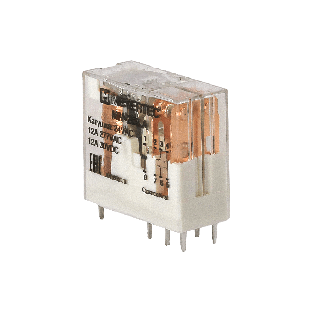 Реле промежуточное 2-конт., 24VAC, ток 12 А Meyertec MN-203.A фото