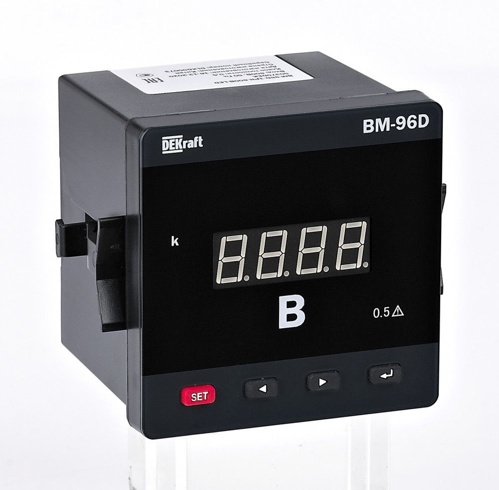 Вольтметр цифровой 96x96мм однофазный, вход 100В, LED-дисплей ВМ-96D фото