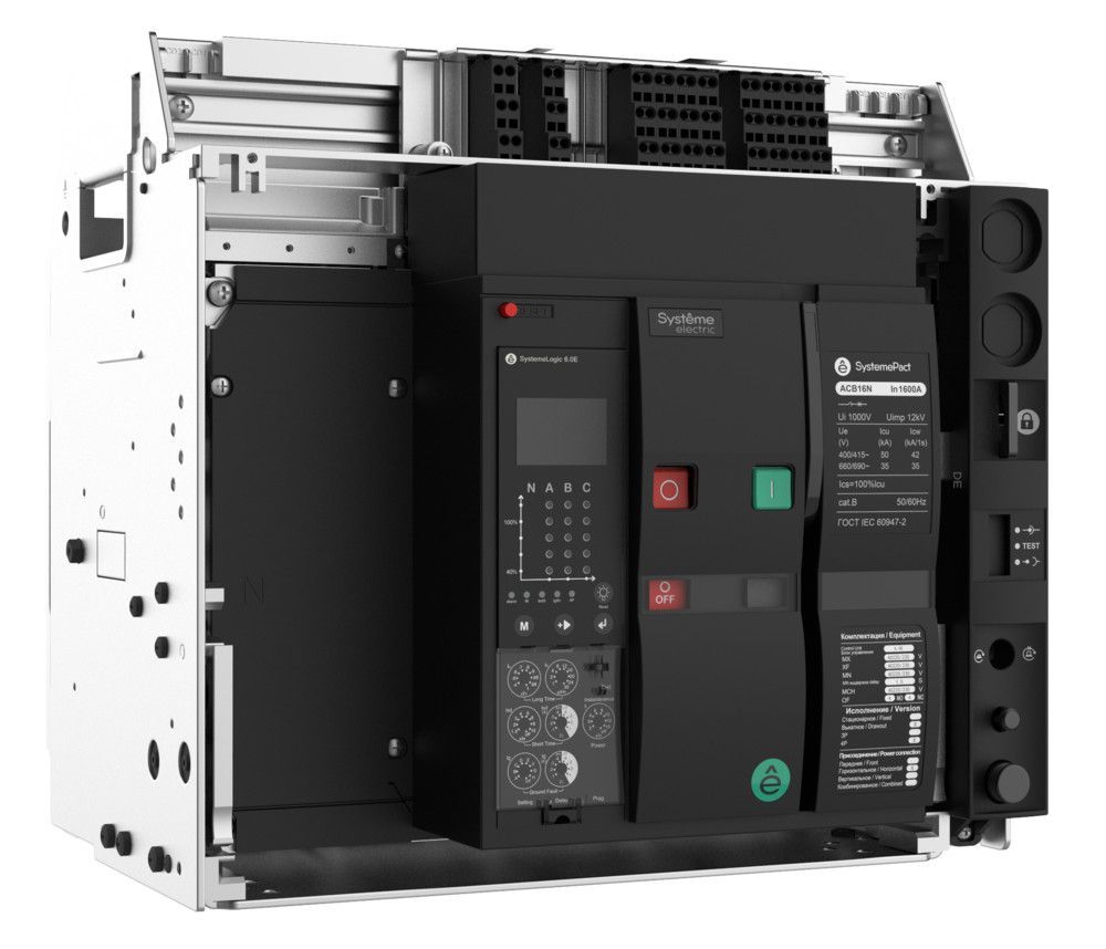 ВОЗДУШНЫЙ АВТ.ВЫКЛ.SYSTEMEPACT ACB16N 400A 4P 6.0H ВЫК,ГП MCH+MX+XF AC230V фото