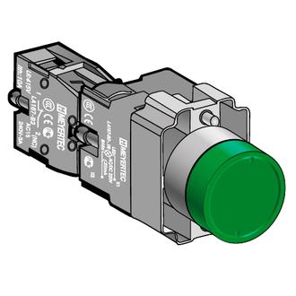 Кнопка с подсветкой зеленая 220V 1NO Meyertec MTB2-BW3363 фото