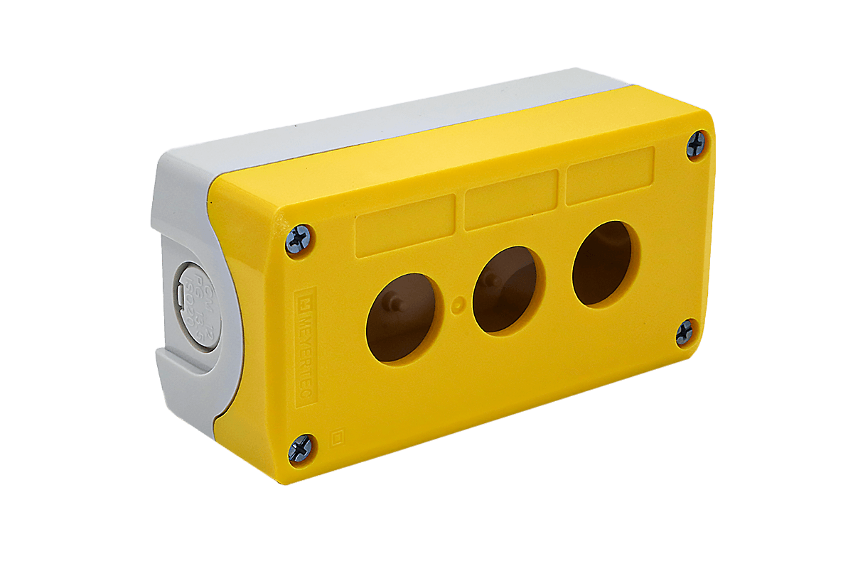 Корпус кнопочного поста, 3 места, желтый, IP67 Meyertec MTB2-F88-Y