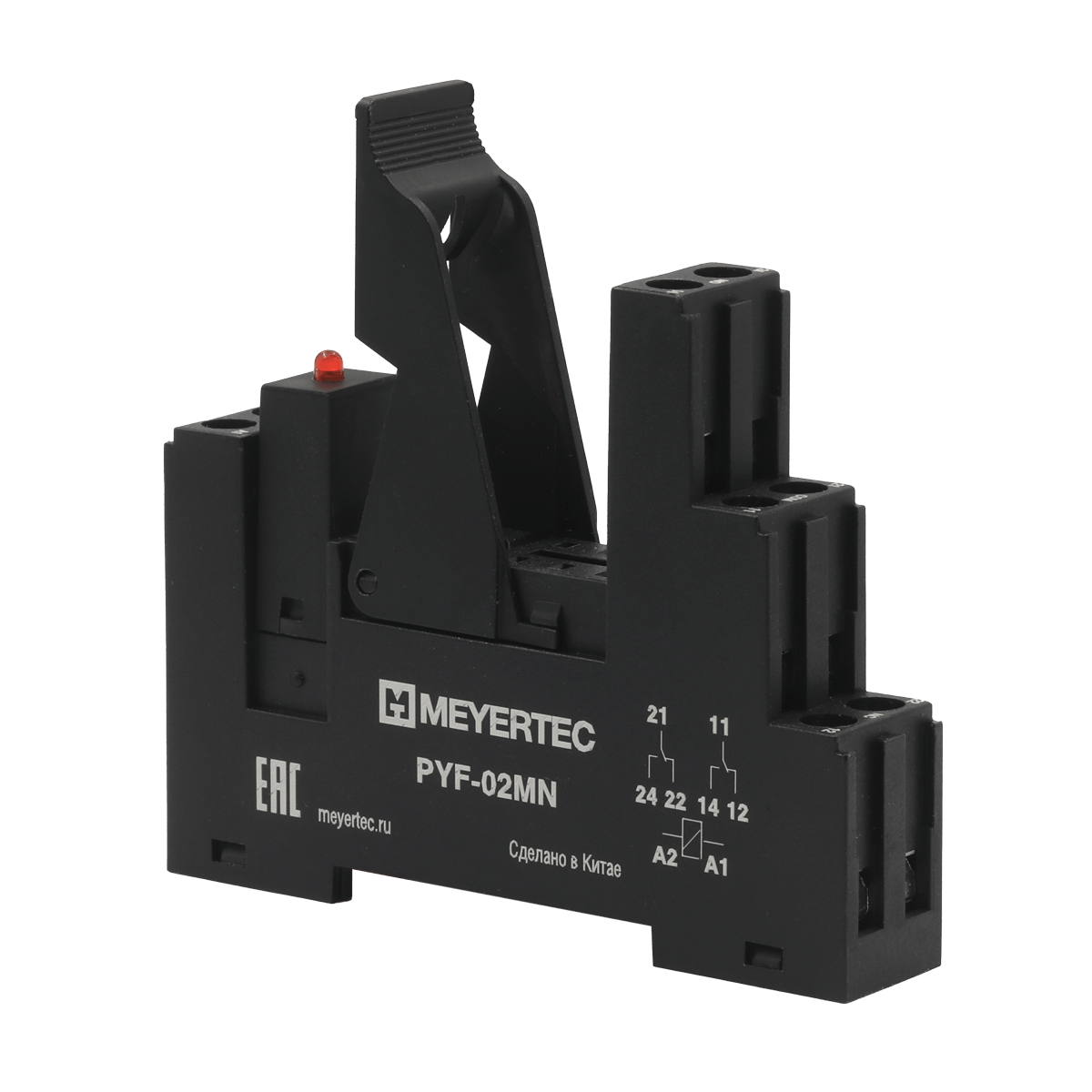 Модуль колодка для реле серии MN, держатель и индикатор 220VAC Meyertec PYF-02MN/LM220VAC фото