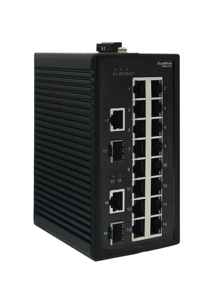 Неуправляемый промышленный коммутатор Ethernet, 16x10/100BaseT, 2x100/1000BaseX SFP фото