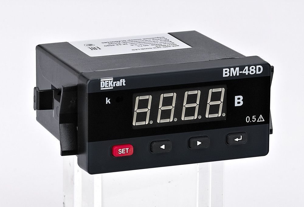 Вольтметр цифровой 96x48мм однофазный, вход 100В, LED-дисплей ВМ-48D фото