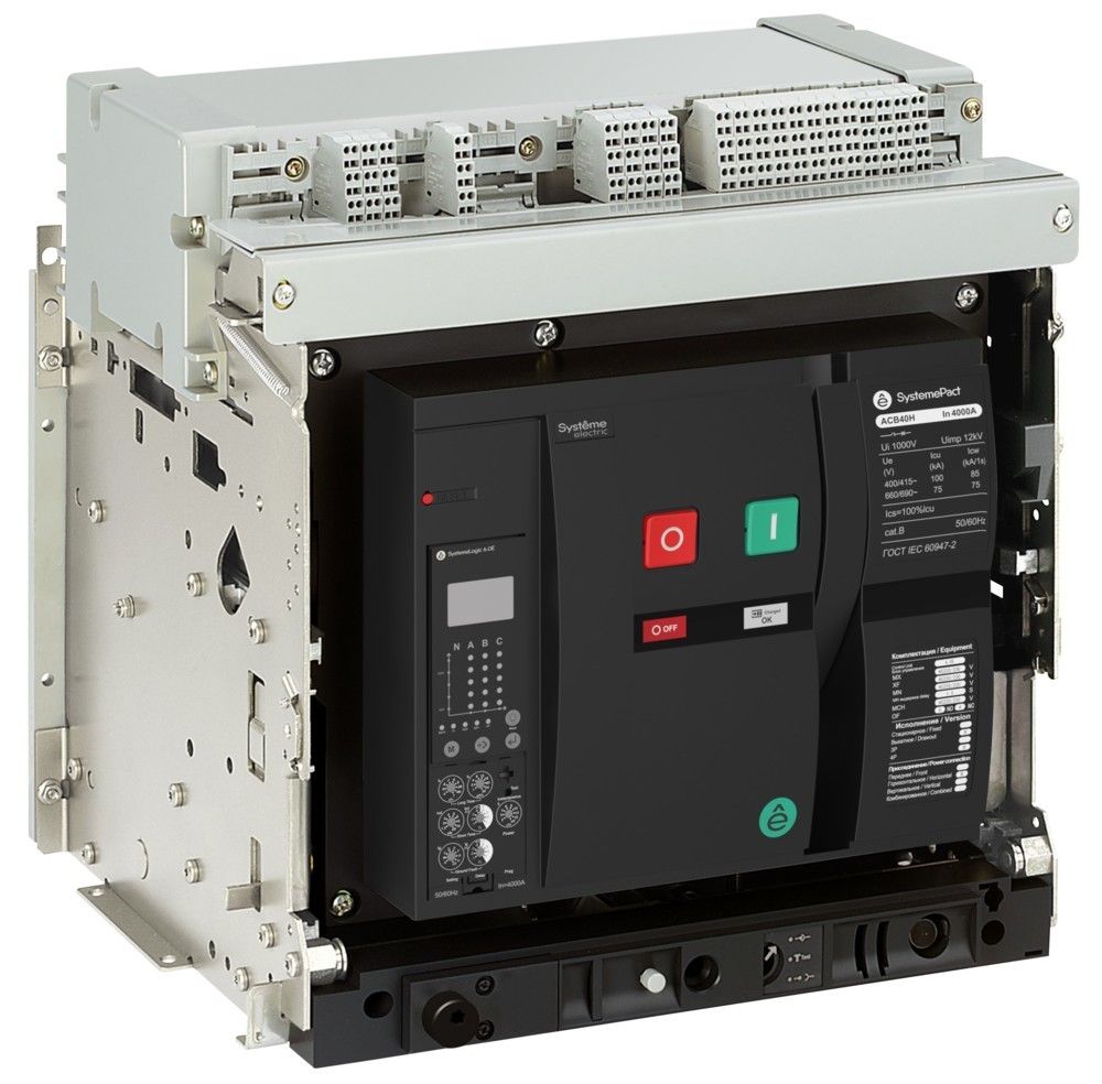 ВОЗДУШНЫЙ АВТ.ВЫКЛ.SYSTEMEPACT ACB40H 2500A 3P 6.0H ВЫК,ГП MCH+MX+XF AC230V+ДИФФ.ЗАЩИТА фото