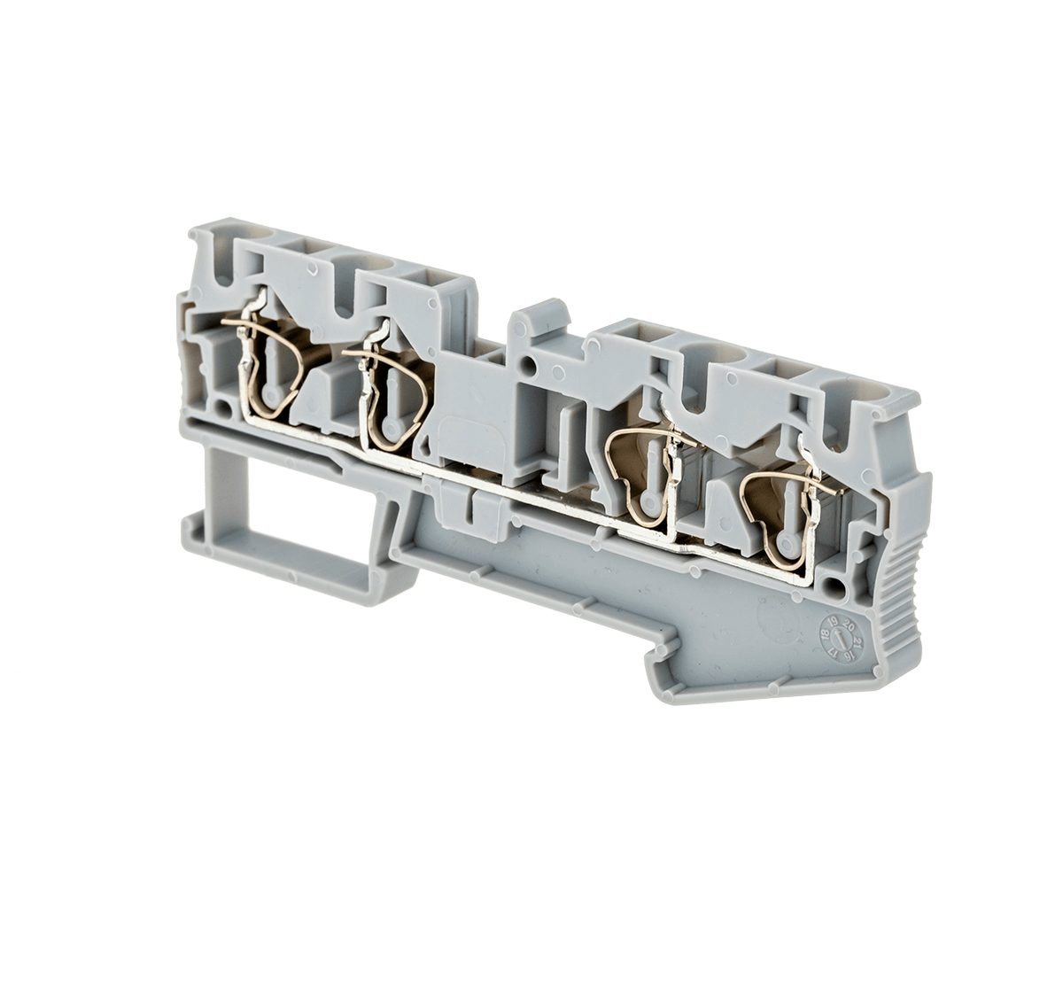 Клемма пружинная четырехпроводная 4 мм² серая MeyerTec MTS-FO4